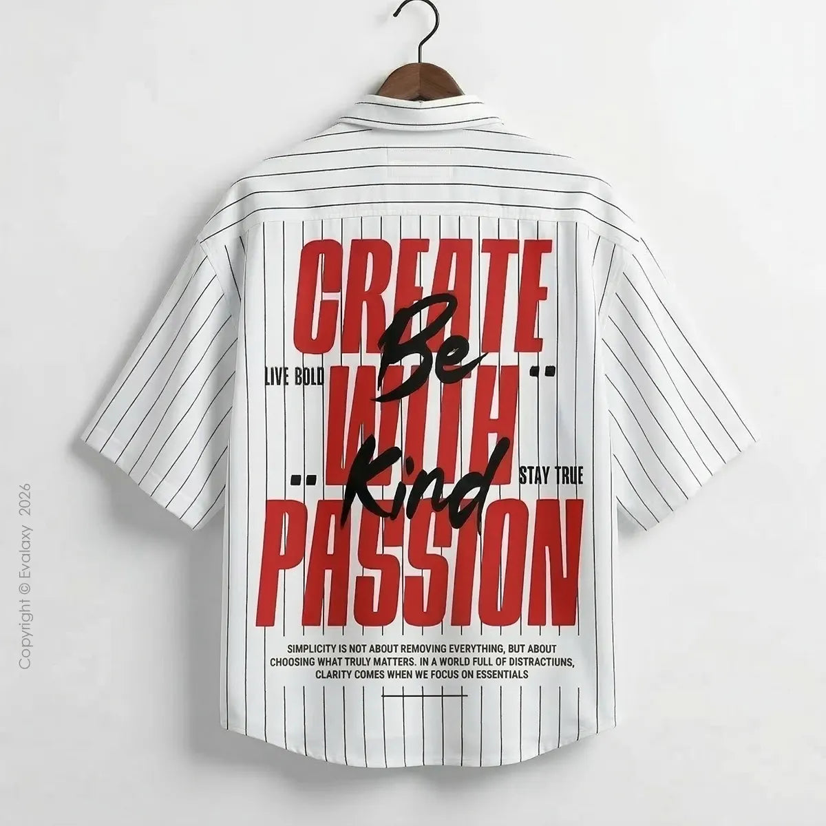 Be Kind White Lines Relaxed Fit Shirt for Men and Women