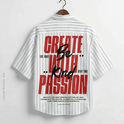 Be Kind White Lines Relaxed Fit Shirt for Men and Women