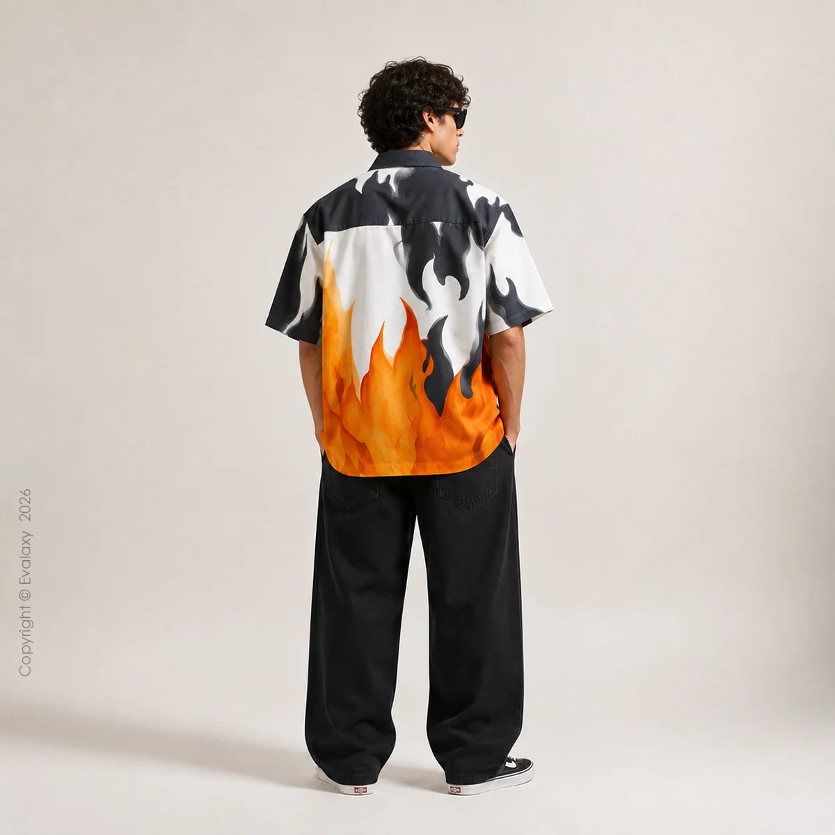 Oversized Flame Graphic Shirt For Men & Women