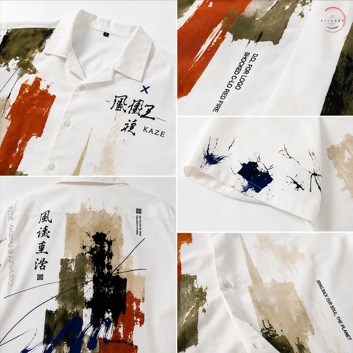 Kaze Abstract Art Oversized Shirt For Men & Women
