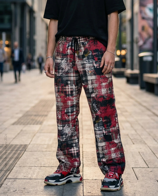 Grunge Checkered Streetwear Pants For Men & Women