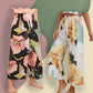Stylish Black Jasud & White Yellow Gotta Plazo For Womens Trousers Combo (Pack Of 2)