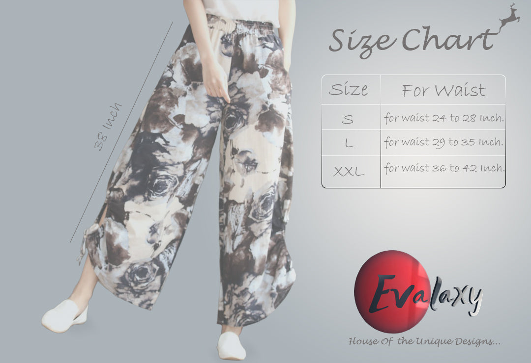 Stylish Abstract Pink & Choklet Floral Reyon Blend Plazo For Womens Trousers Combo (Pack Of 2)