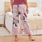 Pink Floral & Creamy Orange Reyon Blend Plazo For Women Trousers Combo (Pack Of 2)
