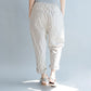 Vintage Off White Lines Pajama Capri / Trouser For Womens & Girls