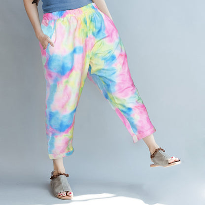 Vintage Tie Dye Pajama Capri For Womens & Girls