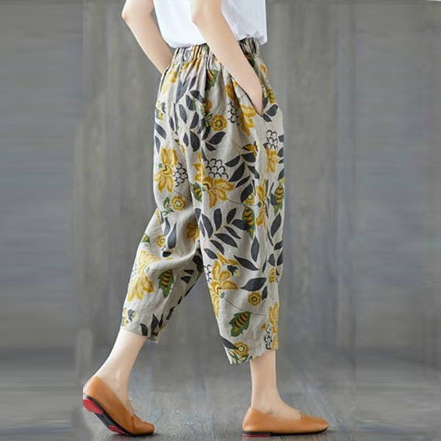 Vintage SkyBlue Cherry & Green Floral Pajama Capri Combo Pack For Womens & Girls(Pack Of 2 Pcs)