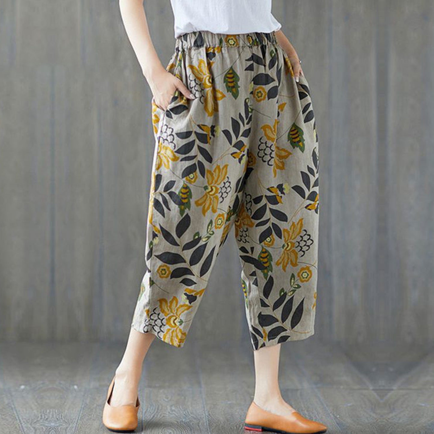 Vintage SkyBlue Cherry & Green Floral Pajama Capri Combo Pack For Womens & Girls(Pack Of 2 Pcs)
