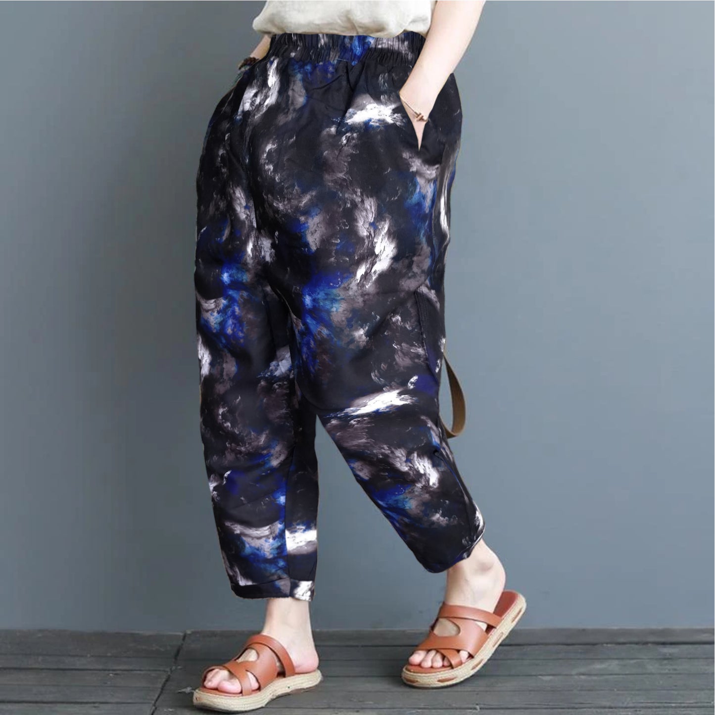 Vintage Abstract Baggy Style Capri Combo Pack For Womens & Girls (Pack of 3 pcs)