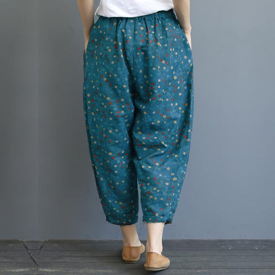 Vintage Sky Blue Chery Pajama Capri For Womens & Girls – Evalaxy
