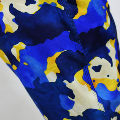 Vintage Yellow Floral & Blue Army Pajama Capri Combo Pack For Womens & Girls(Pack Of 2 Pcs)