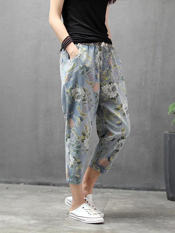 Vintage Stylish Floral Capri Combo Pack For Womens & Girls (Pack of 3 pcs)