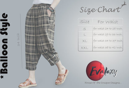 Vintage Baggy Black & Red Checkered Pajama Capri Combo Pack For Womens & Girls(Pack Of 2 Pcs)