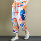Vintage Orange Splash Pajama Capri For Womens & Girls