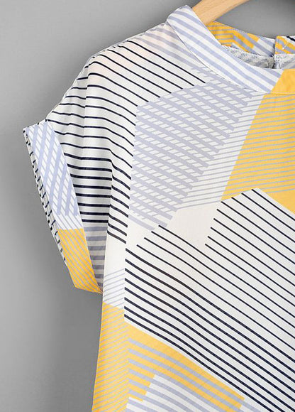 Stylish Yellow Zig Zag Lines Tops For Women & Girls