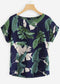 Stylish Jungle & Blue Leaf Tops Combo For Women & Girls(Pack Of 2 Pcs)