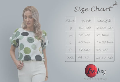 Stylish Green Circles Tops For Women & Girls