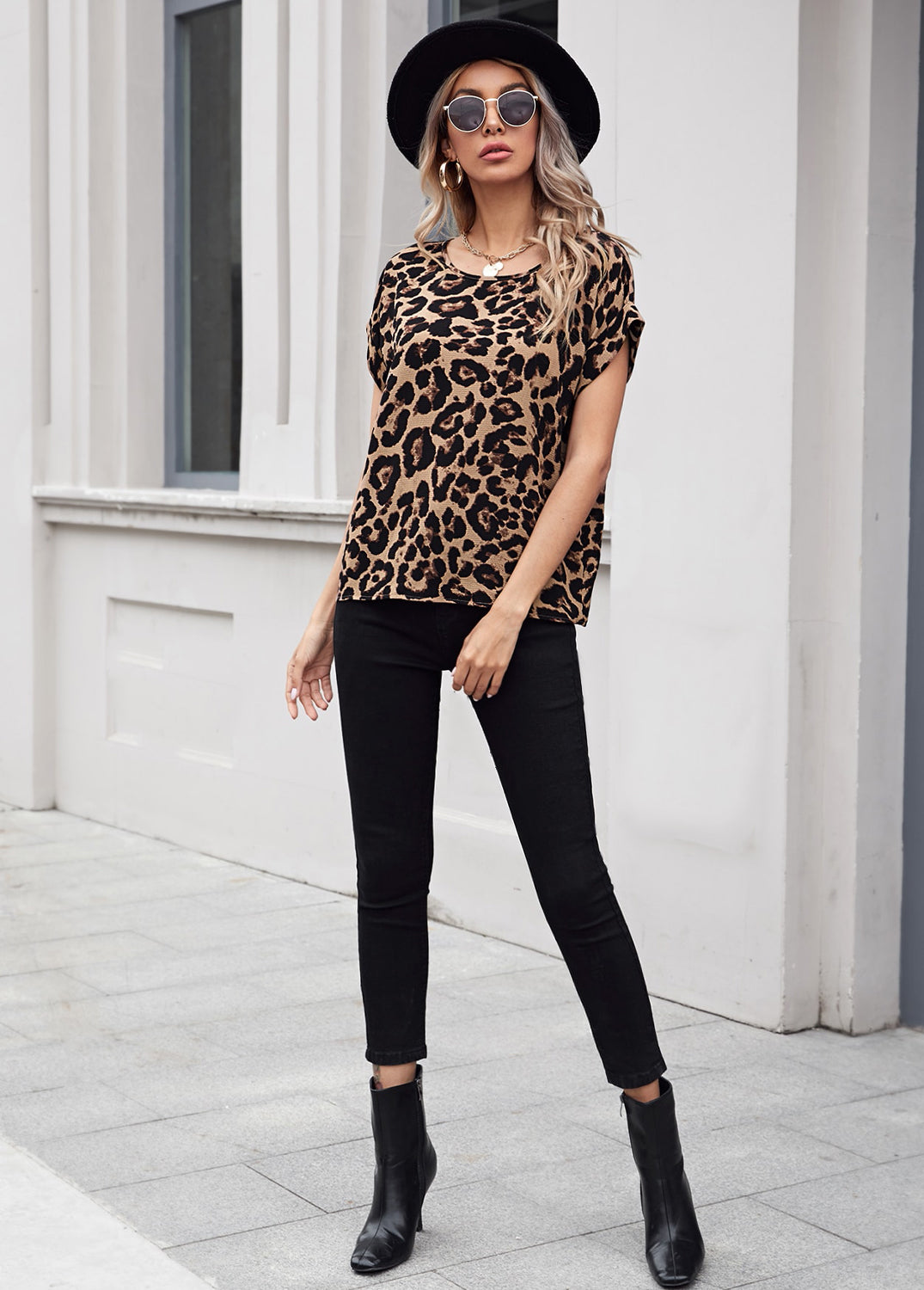Stylish Green Circles & Leopard Tops Combo For Women & Girls(Pack Of 2 Pcs)