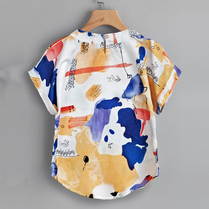 Stylish Foot Print & Splash Tops Combo For Women & Girls(Pack Of 2 Pcs)