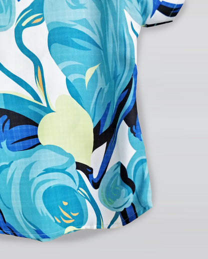 Stylish Abstract Turquoise Design Tops For Women & Girls