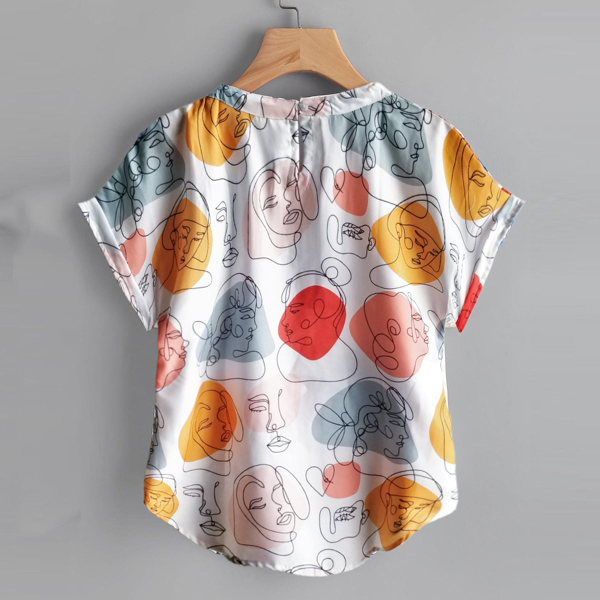 Stylish Abstract Faces,Camo & Abstract Blue Tops Combo For Women & Girls (Pack of 3)