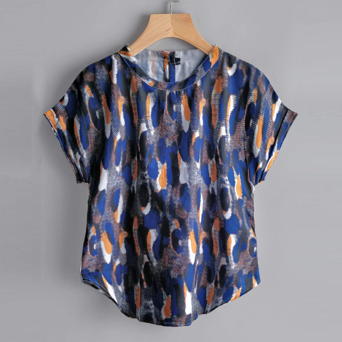 Stylish Camo & Abstract Blue Tops Combo For Women & Girls(Pack Of 2 Pcs)