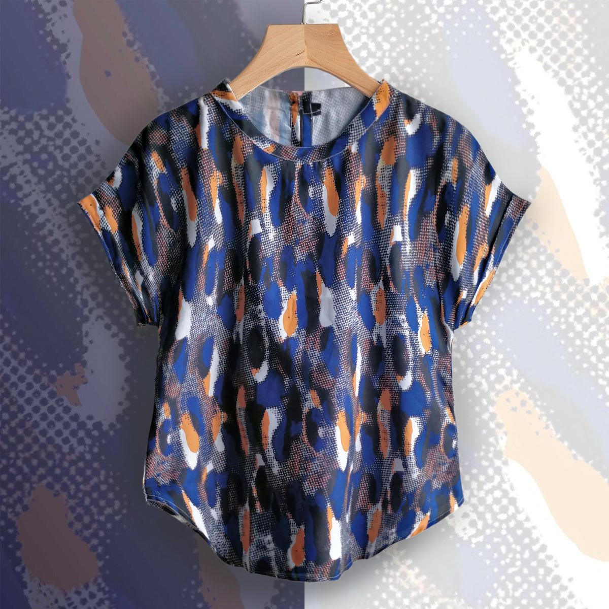 Stylish Abstract Blue Tops For Women & Girls