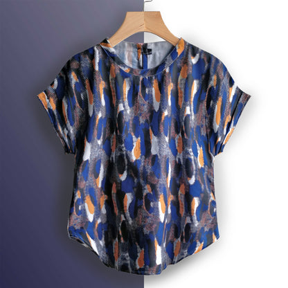 Stylish Abstract Faces,Camo & Abstract Blue Tops Combo For Women & Girls (Pack of 3)