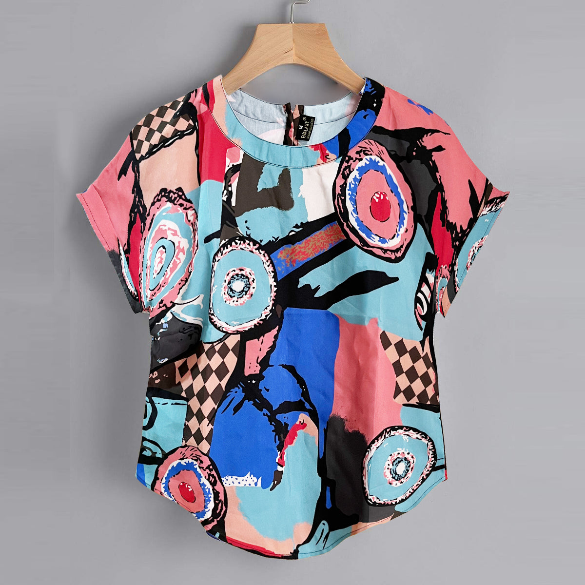 Stylish Abstract Circle Design Tops For Women & Girls