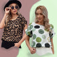 Stylish Green Circles & Leopard Tops Combo For Women & Girls(Pack Of 2 Pcs)
