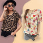 Stylish Shopping Icon & Leopard Tops Combo For Women & Girls(Pack Of 2 Pcs)