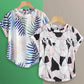 Stylish Tropical Leaf & Abstract Pink Tops Combo For Women & Girls(Pack Of 2 Pcs)