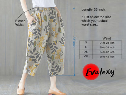 Vintage Stylish Floral Capri Combo Pack For Womens & Girls (Pack of 3 pcs)