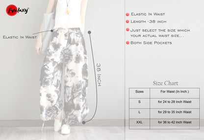 Chocklet Colored Floral Stylish Reyon Blend Plazo For Womens Trousers