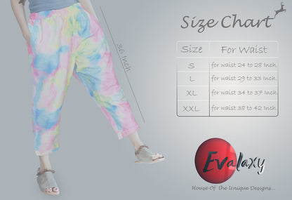 Vintage Tie Dye Pajama Capri For Womens & Girls